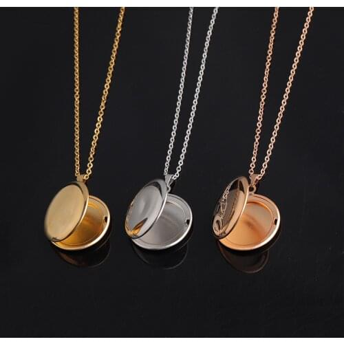 Custom Gold Silver Rose Gold Color Round Disc Pendant Blank Pendant for Photo Name Logo Engraved Personalize Jewelry Gift
