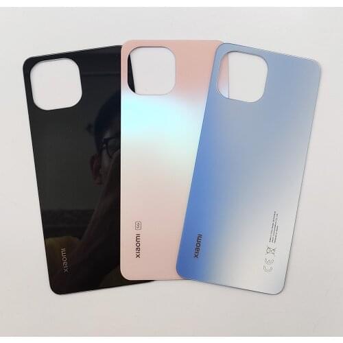 10pcs Original For Xiaomi Mi 11 Lite 5G Youth Glass Rear Battery Door Mi11 Lite Replacement Back Housing Cover Case + Adhesive