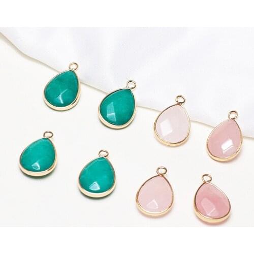 2pcs Large drop-shaped cut flour crystal gemstone pendant Earring for Women Girls Party Jewelry necklace accessories materials