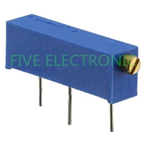 3006P-1-104 100 kOhms 0.75W, 3/4W PC Pins Through Hole Trimmer Potentiometer Cermet 15 Turn Side Adjustment 3006P-1-104LF