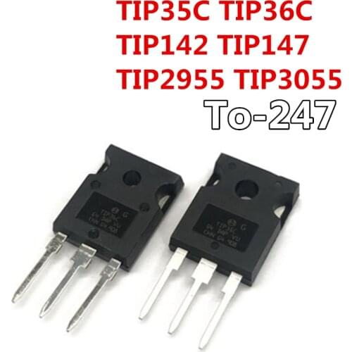 5pcs/lot TIP35C TIP36C TIP142 TIP147 TIP2955 TIP3055 TO-247 Power Transistors
