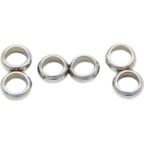 50Pcs Stainless Steel Double Donut Spacer Beads Ring Round Leather Cord Rope Two Hole Welded Soldered Findings