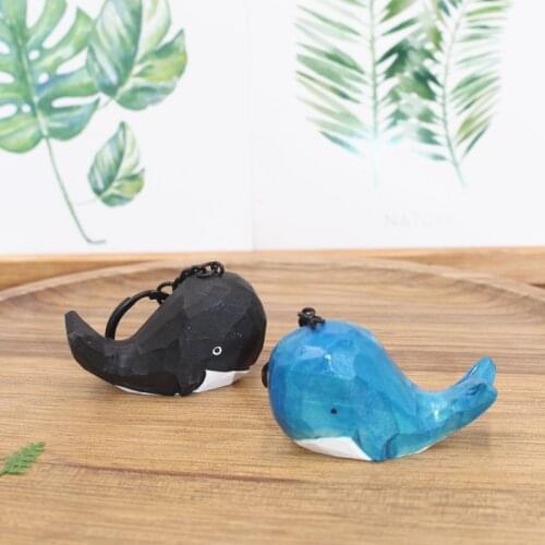 Wooden Little Whale Pendant Pen Holder Log Carving Creative Handmade Wood Animal Pendant Wooden Pen Nib Base Chopstick Rest