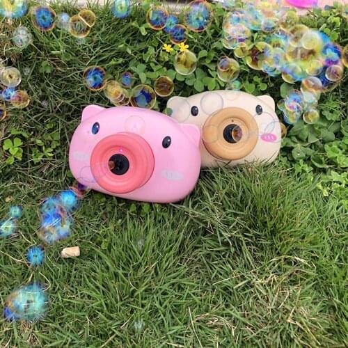Children Electric Bubble Machine Toys Cartoon Pink Pig Automatic Soap Bubble Wedding Romantic Soap Gun Kids Fairy Outdoor Toys