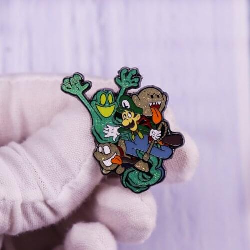 Cartoon Glitter Super-Mario Yoshi Enamel Pin Retro Video Gaming Party Series Brooch Nintendo-Game badge