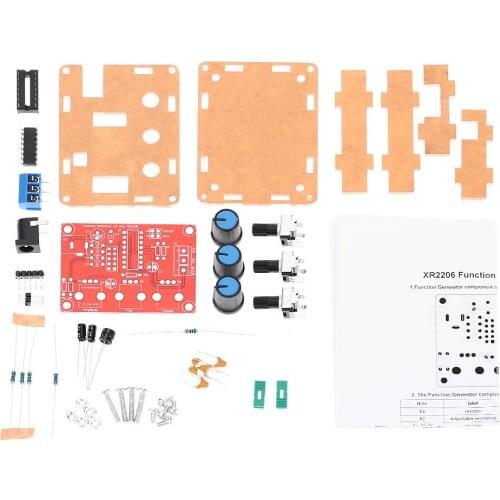 Function Signal Generator DIY Kit Sine/Triangle/Square Output 1Hz-1MHz Signal Generator Adjustable Frequency Amplitude XR2206