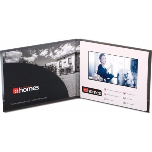 Custom production hardcover video Brochure 7inch Universal Video Greeting Cards watching booklet for Advertising busines on sale