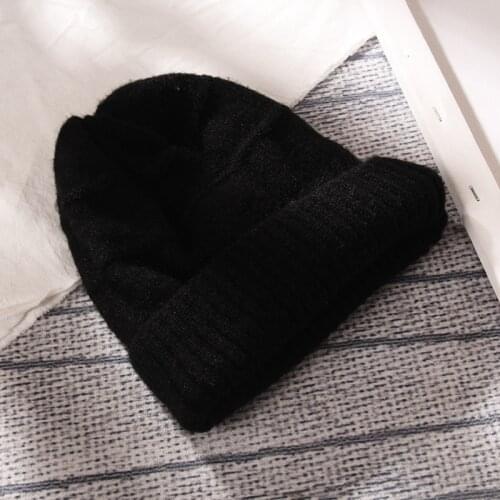 KENSHELLEY High Quality Beanie Fashion Solid Color Warm Beanie Check Pattern Thick Wool Yarn Knitting Beanie Hats