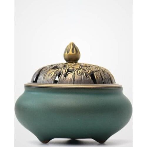 Arabic Style Incense Burner Bowl Ceramic Chinese Small Incense Burner Zen Decor Oil Burner Encensoir Modern Home Decor BK50XX