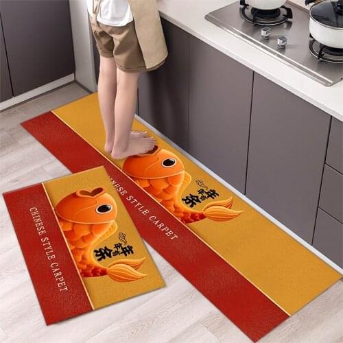Fashionable Simple Nordic StyleWaterproof Kitchen Floor Mat Household Carpet Long Strip Door Mat Modern Home Decor
