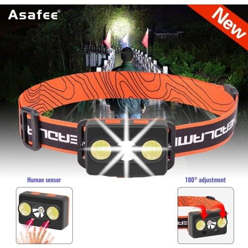 Powerful Headlamp XPG+2*COB LED Headlight USB Rechargeable Head Light Waterproof Light Waist Light Running Light for Camping