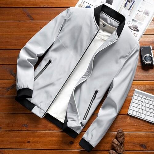 Mens jacket new spring and autumn handsome casual autumn trend slim simple and comfortable windbreaker zipper coat brand coat