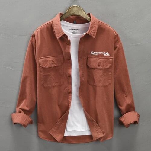 Korean Letter Printed Men Shirts 2020 Autumn Man Long Sleeve Solid Color Shirt Harajuku Male Tops Blouse Y3430