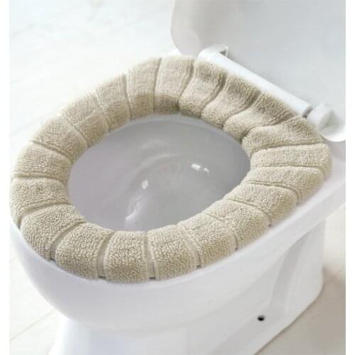Soft Toilet Seat Cover Bathroom Toilet Seating Warmer Pads Washable Cotton Pedestal Pan Cushion 10 Color Toilets Covering