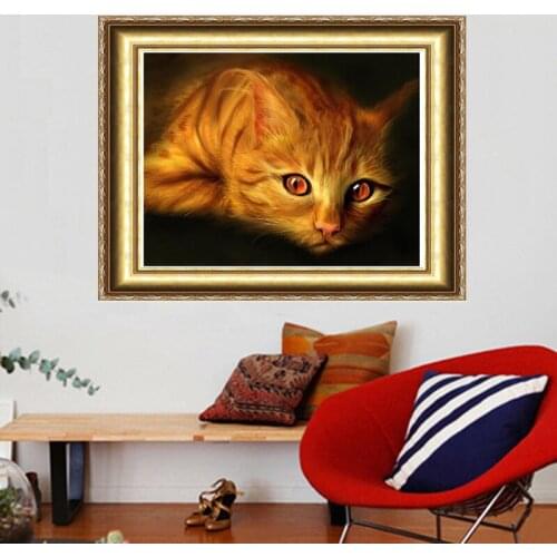 2015 New Needlework Christmas Decoration Diamond Embroidery Patchwork Diy Diamond Sticker Full Square DIY Diamond Painting CAT