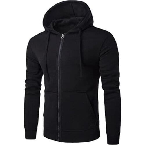 2021 New Fashion Hooded Long Sleeve Men Jacket Windproof Hoodie Zipper Closure Skin-friendly Jacket Sweatshirt Male Clothing