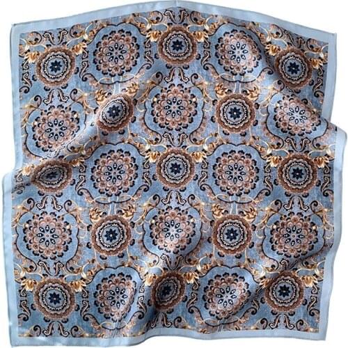 New 2021 Pashmina 100% Mulberry Silk Scarf Fashion Women Summer Beach Small Scarves Shawl Poncho 53*53cm Hijab Bandana Kerchief