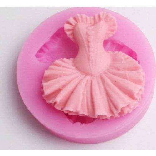 New arrival girl dress shape silicone mould fondant cake decoration mold DIY sugar soap polymer clay resin handmade craft tool