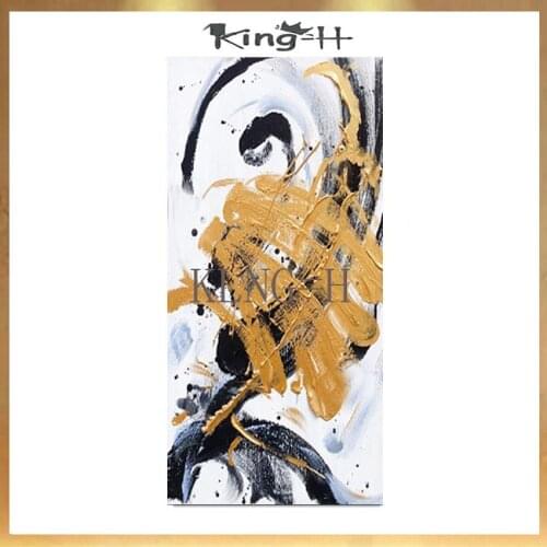 New Arrivals Hand-painted Contemporary Wall Art Golden Abstract Oil Painting on Canvas Interior Design Art Golden Oil Painting