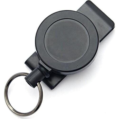 New 70CM Steel Wire Rope Keychain Sports High Resilience Retractable Anti Lost Easy To Pull Buckle Military Gun Rope Keychain