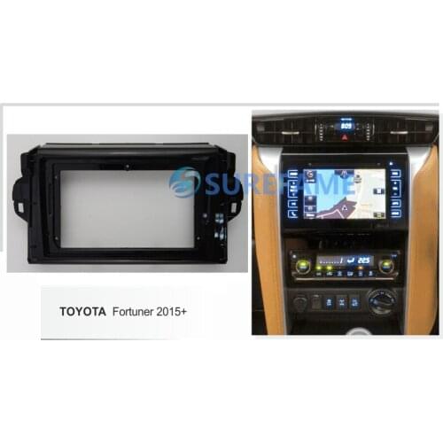 9 inch Car Fascia Radio Panel for Toyota Fortuner 2015+; SW4 2016+ Facia Dash Kit Install Trim Adapter Bezel Cover Console Plate