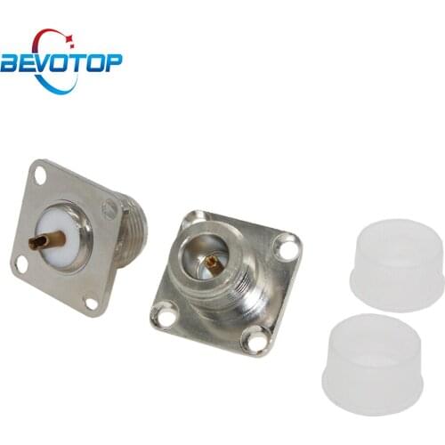 2pcs/Lot Soldering N Type Female Jack 4 Hole Panel Mount RF Coaxial Connectors