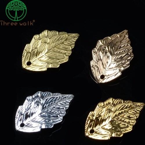 100Pcs/Lot Charms Stamping Leaf Earring Beads Pendants DIY Floating Charms for Jewelry Making