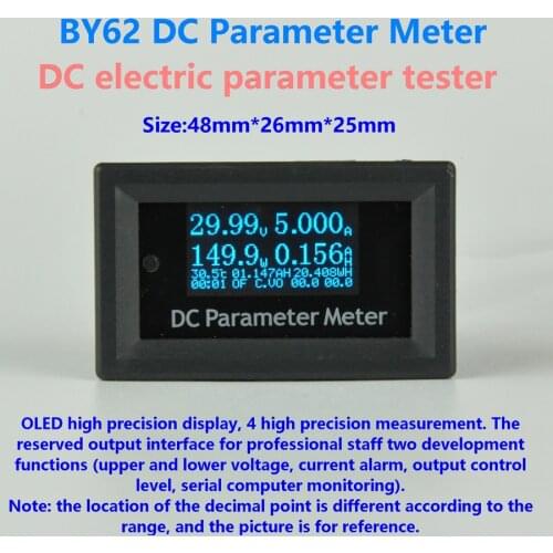 GWUNW BY62 DC0-30V 4Bit Voltage Current capacity power Temp wh Meter OLED Multifunction DC electric parameter tester