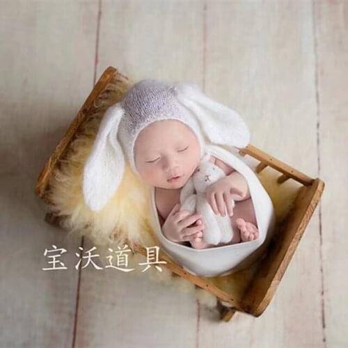 Newborn photography Props Knitted MashimaroToy Baby Girl Bugs Bunny Hat Crochet Stuffed Bunny Toy Newborn Boy Rabbit Hat Gift