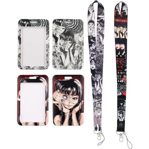 24pcs/lot MD1043 DMLSKY Horror Anime Girls Neck Strap Lanyard for keys Phone USB badge holder Rope With Card Holder