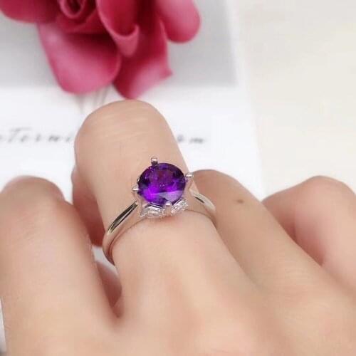 Natural and real Amethyst Woman Ring 925 sterling silver