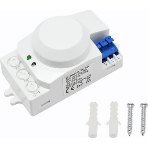 Etouch AC220-240V 5.8GHz 360 Degree Time Setting Microwave Sensor Radar Body Sensor Motion HF Detector Light Switch