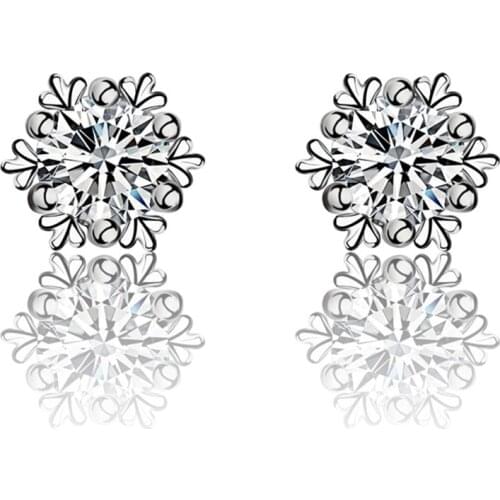 Top Sale 6 Claw Earring 925 Sterling Silver Accessories For Women Wedding Anniversary Free Shipping