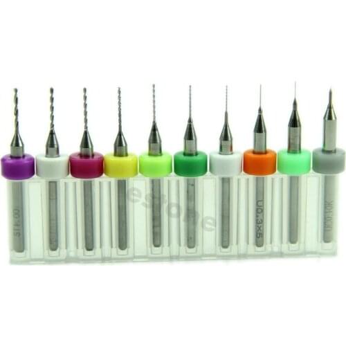 10Pcs 0.1mm to 1.0 mm PCB Print Circuit Board Carbide Micro Drill Bits Tool-Y103