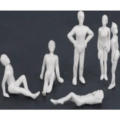 100pcs 1:50 1:75 1:100 1:150 1.2cm-3.6cm High Quality White Architectural Scale Models Swimming Figures