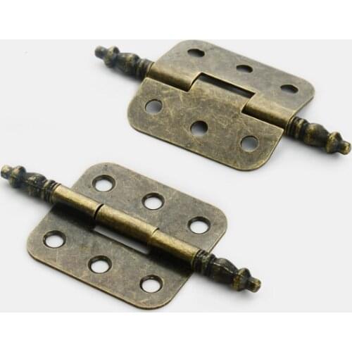 2pcs Green Bronze European Furniture Retro Left And Right Detachable Hinge Classical American Wardrobe Door Hinge