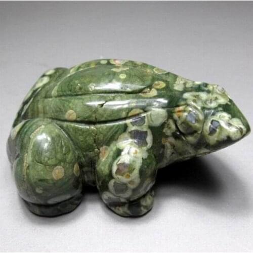 3"/114g Jasper Frog Handmade Stone Carving - crystals and stones healing Mineral specimen Home Decor feng shui XX0618/13