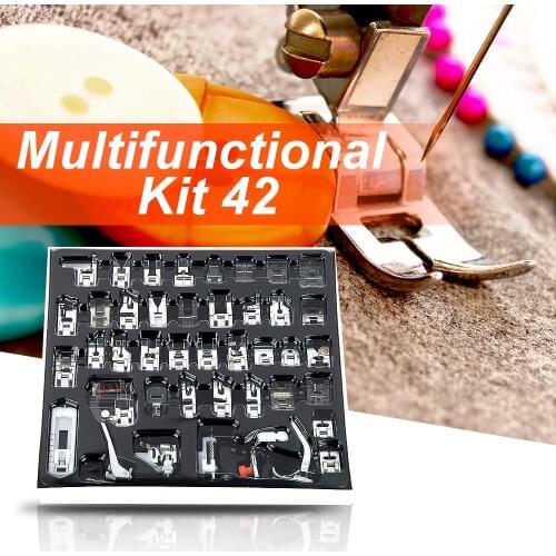 42pcs Multifunction Domestic Sewing Machine Braiding Blind Stitch Darning Presser Foot Feet Kit Set Sewing Foot Sewing Tools
