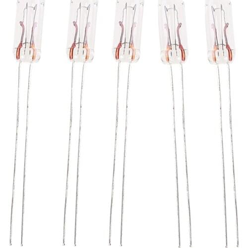 5pcs T4 14V Car Instrument Panel Audio Gear Indicator Light Bulbs Amber