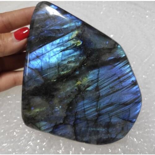 500-900g Natural Crystal Moonstone Raw Gemstone Ornament Polished Quartz Labradorite Handicraft Decorating Stone Healing