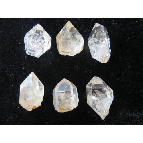 6PCS AAA Super Water Clear Quartz Crystal Herkimer Diamond With Great Rainbows 29g