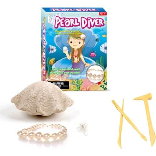 Archaeological Toys Childrens Puzzle Early Educational Creative Toys Digging Shells Ocean Pearls Shells Bracelets DIY toys