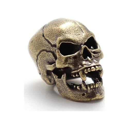 EDC Pointed Teeth Skull Brass Knife Beads DIY Keychain Pendant Handmade Pendant Accessories