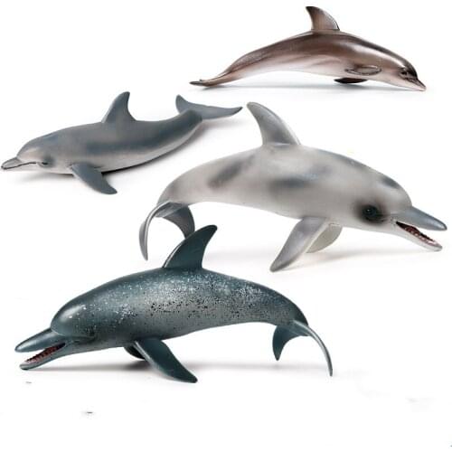 1pcs Sea Life Animal Spotted dolphin model figures figurines Simulation Dolphin Collection Early education toys Gift For Kids