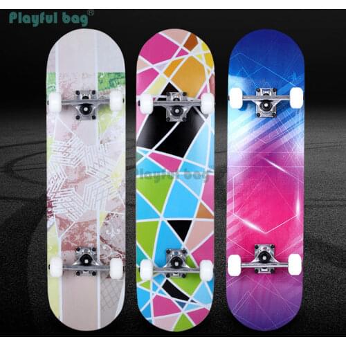 Playful Bag Durable Skateboard for adult and children Double rocker Street maple longboard Aluminum alloy truck 79*20CM AMA24