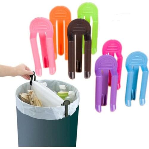 2 PCS Bathroom Kitchen Storage Sealing Clip Garbage Can Waste Bin Candy Color Trash Bag Fixed Clip Wash Cloth Clip Holder
