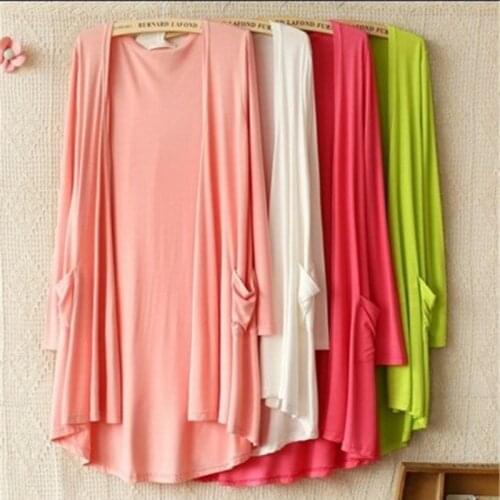 Fashion Summer Modal Sun protection clothing Women Long sleeve Cardigan Jacket Female Thin Air conditioner shirt Casual Top 2789