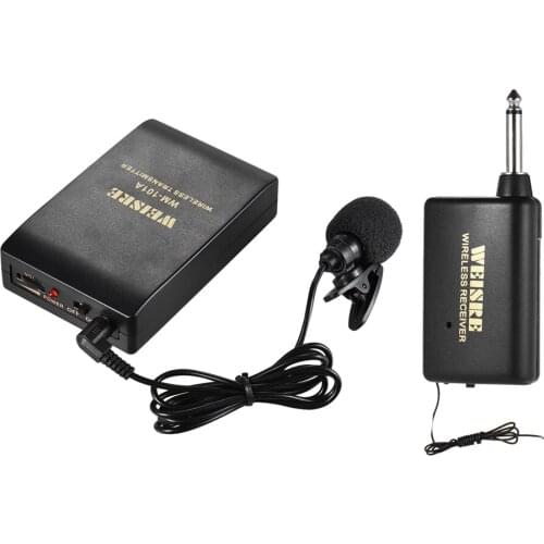 Lavalier Lapel Collar Clip-on FM Wireless Microphone Voice Amplifier Transmitter Mini Mic Receiver for Teacher Conference Speech