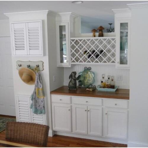 Custom Basswood Plantation Shutters Wooden Blinds Solid Wood Shutter Louvers PS278