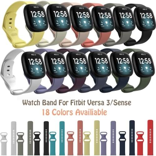 Replacement Band For Fitbit Versa 3 Strap Silicone Smart Watch Double Buck Waterproof Wristband Replacement For Fitbit Sense
